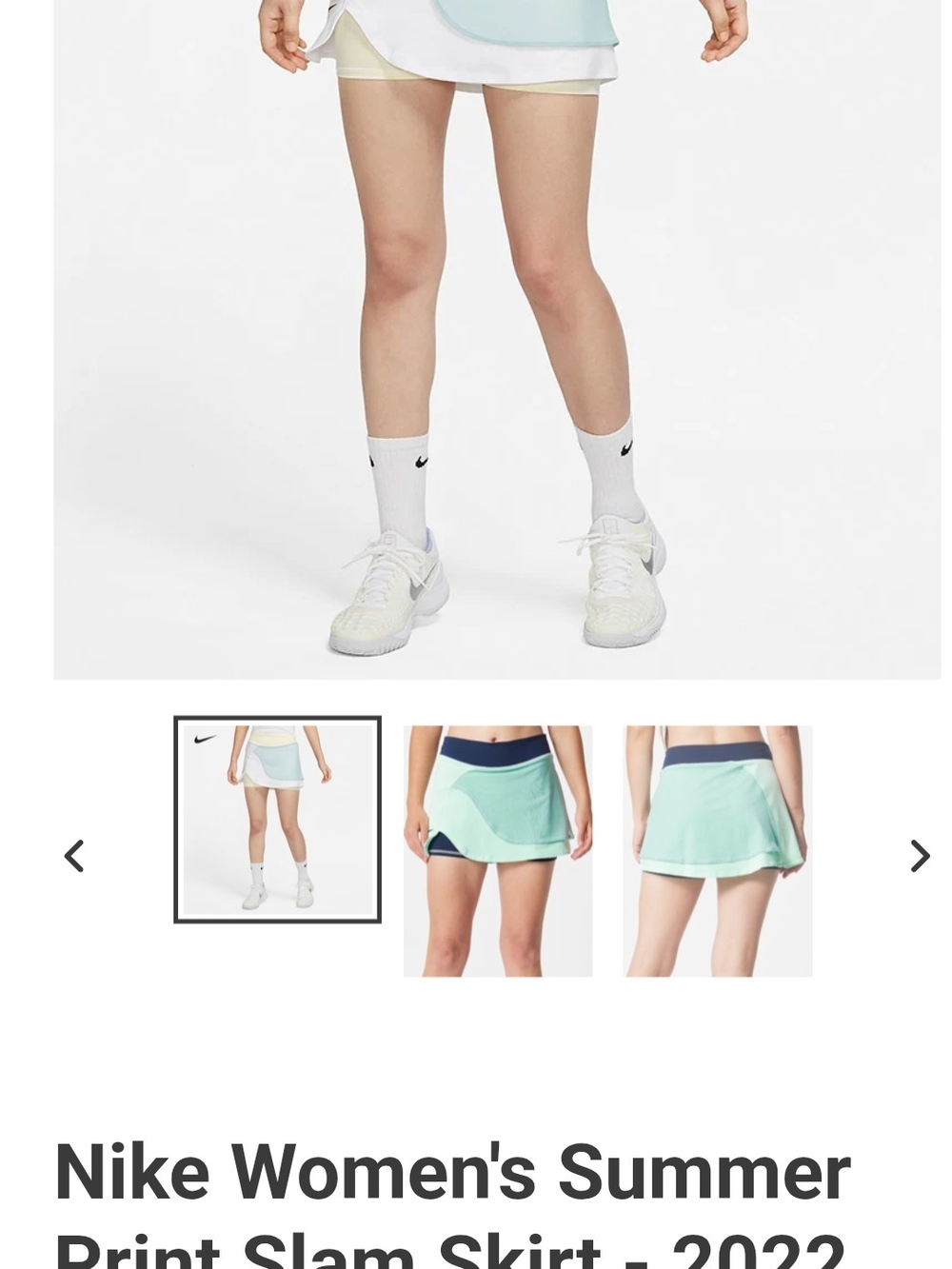 Nike Court DRI FIT Slam Women's Tennis Skirt Skort Stretch Mint Size M
